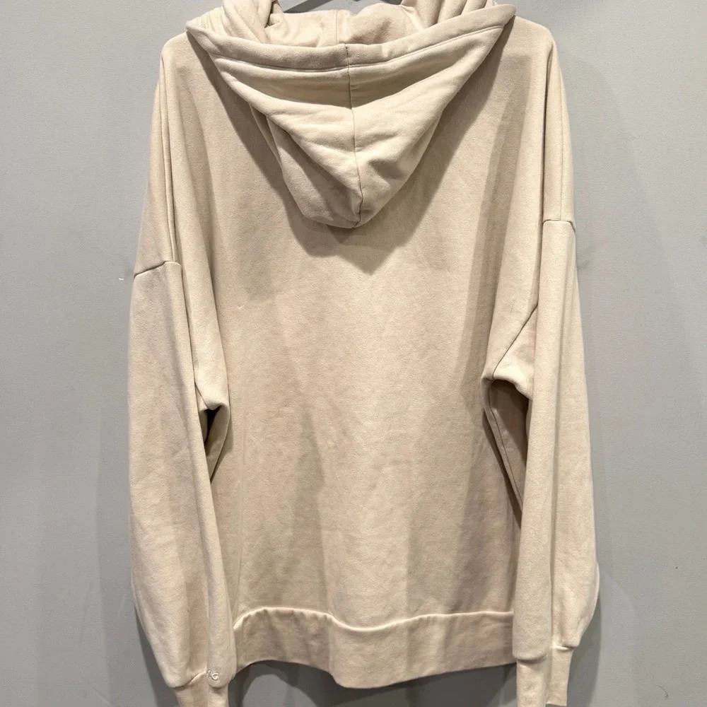 DSG Women's Classic Cream Fleece Full Zip-Up Hood Sweatshirt Size XL NWOT - Picture 6 of 11